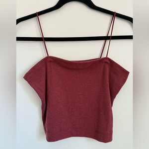 American Eagle Outfitters Red Camisole Crop Top